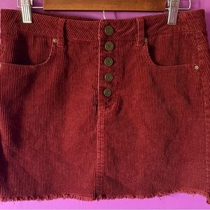 Indigo Rein Burgundy Corduroy Mini Skirt Casual